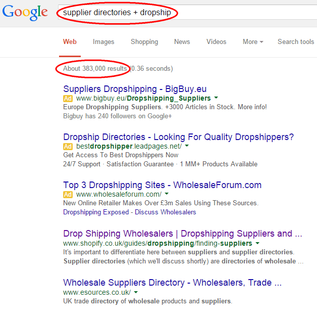 Dropship Directoy Search